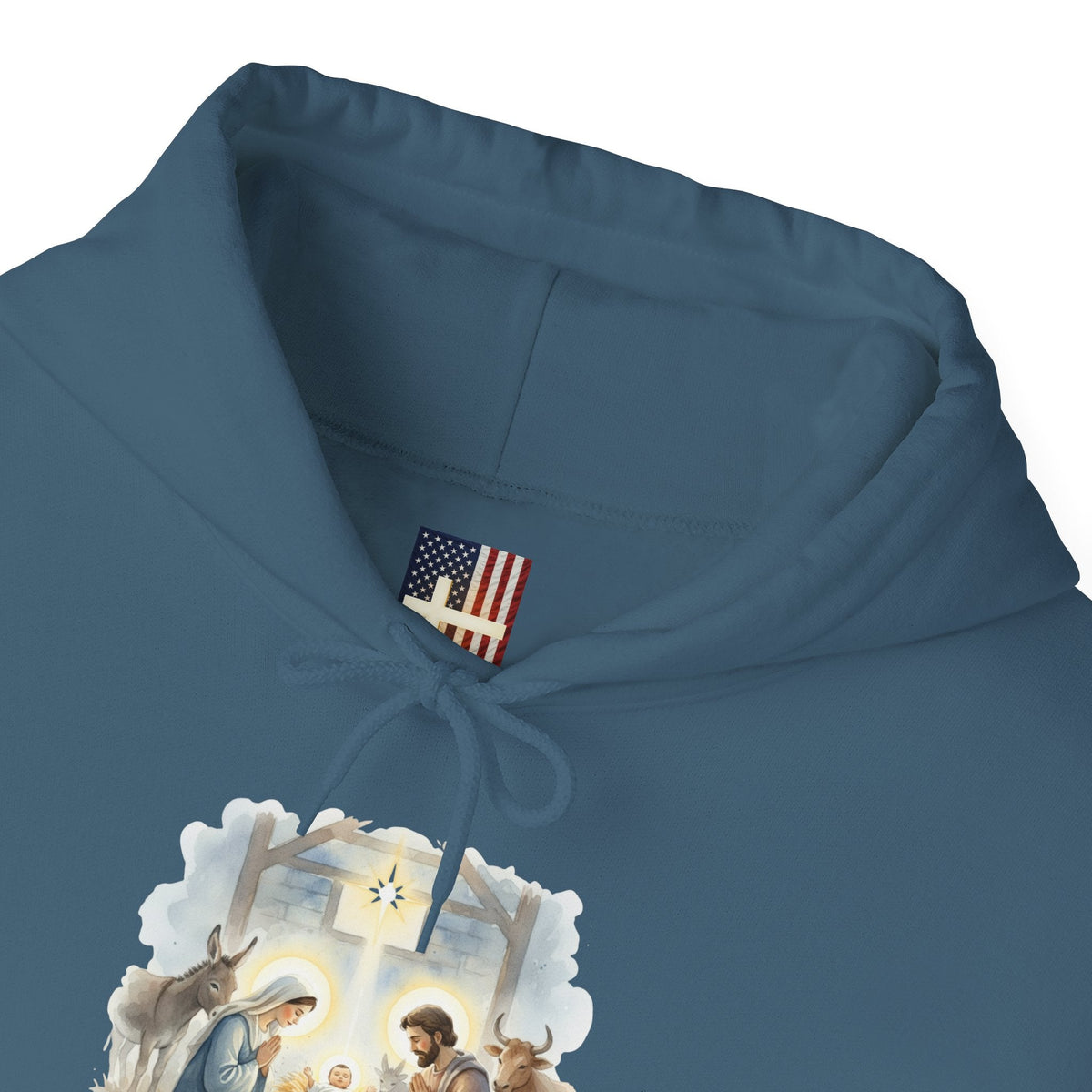 Unto Us a Child is Born Hoodie – Isaiah 9:6 Nativity Manger Scene Christian Christmas Sweatshirt for Holy Night Faith Printify