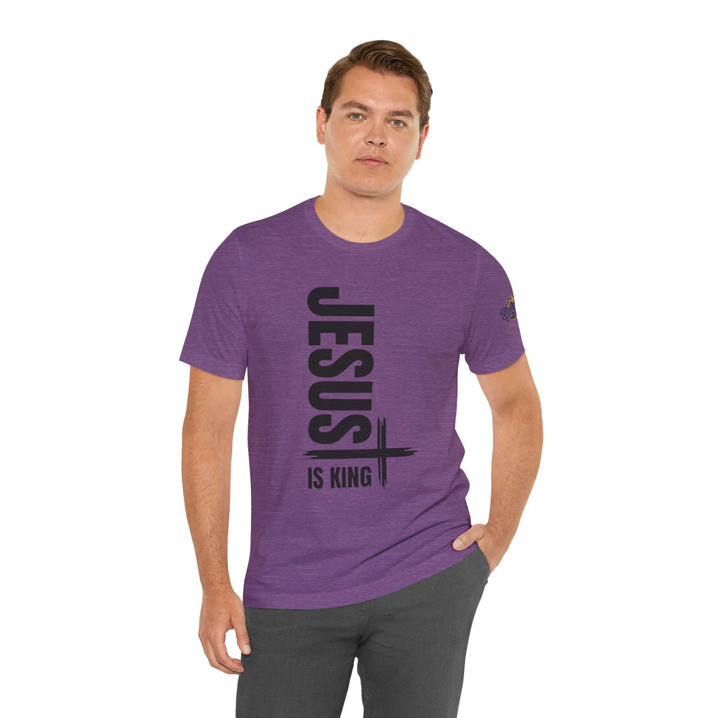 Jesus Is King T-shirt | Modern Typographic Cross Christian T-shirt Printify