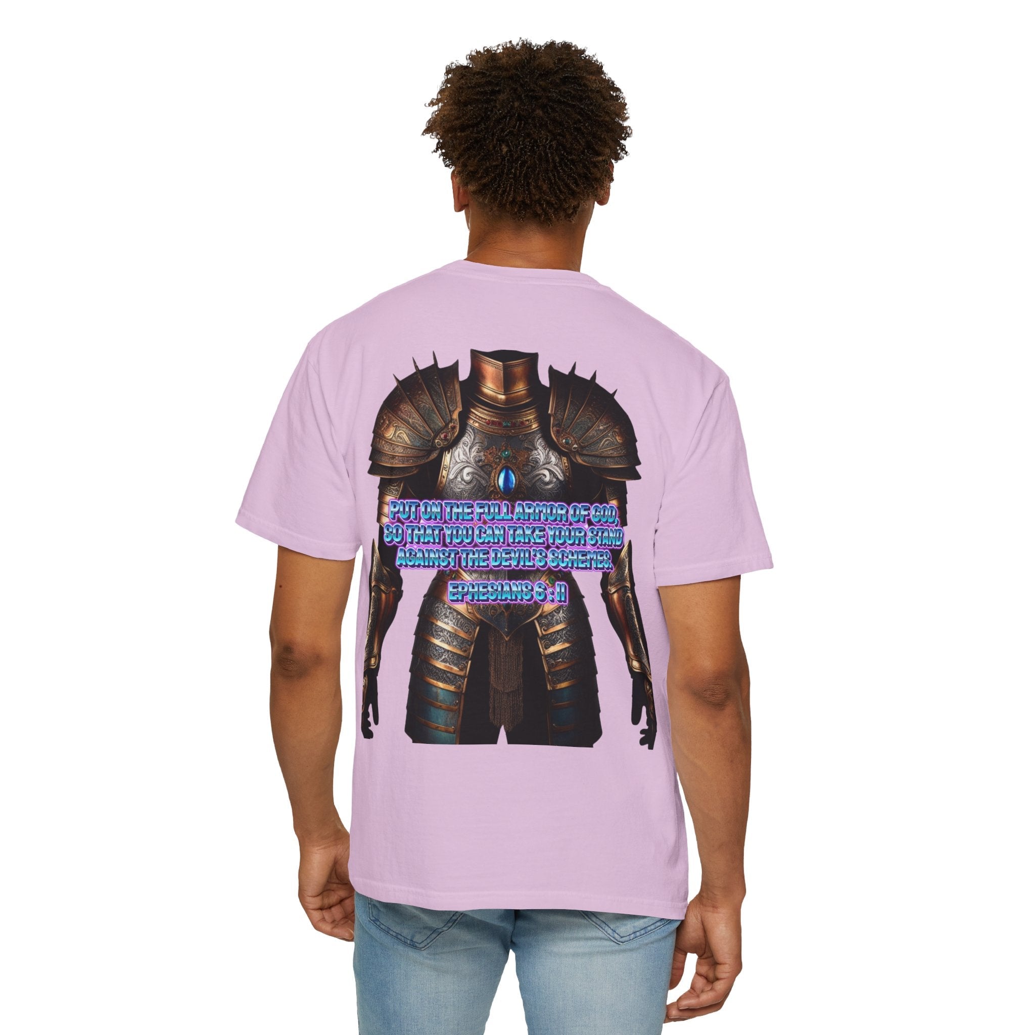 Religious Graphic Tee with Armor Of God Design - Unisex Garment-Dyed T-shirt Printify
