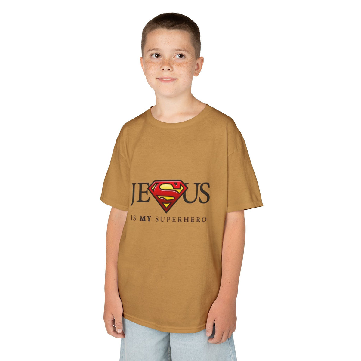 Jesus Is My Superhero T-Shirt — Faith-Based Superman-Inspired Tee Printify