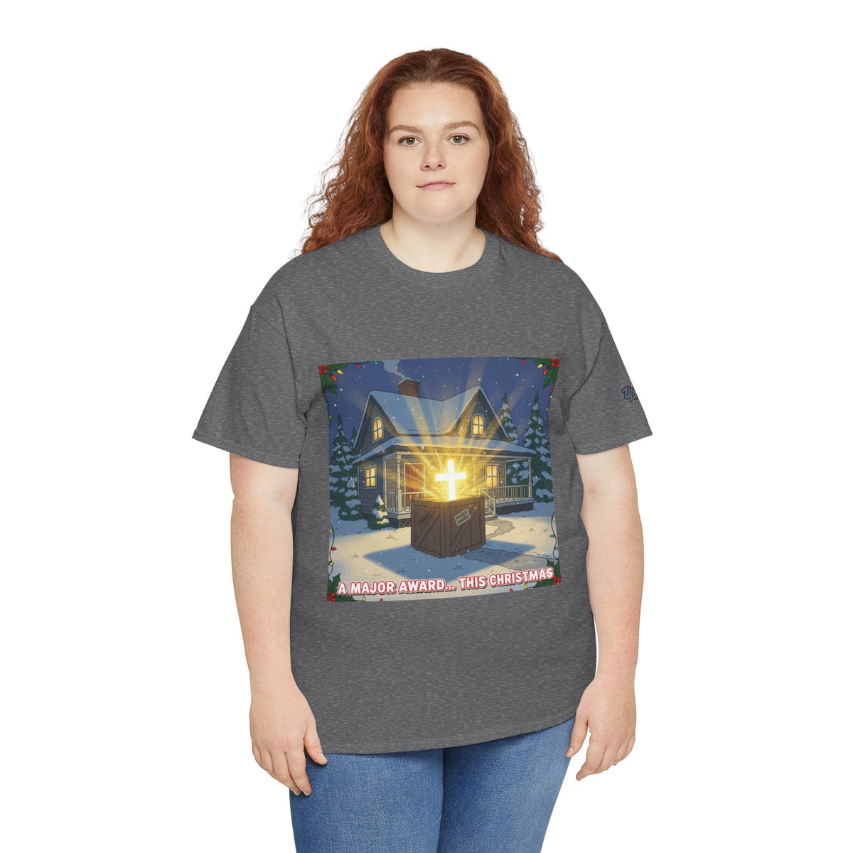 A Major Award This Christmas T-shirt – Fragile Leg Lamp Parody Cross Unboxing Christian T-shirt for Hilarious Faith & Holiday Glow Printify