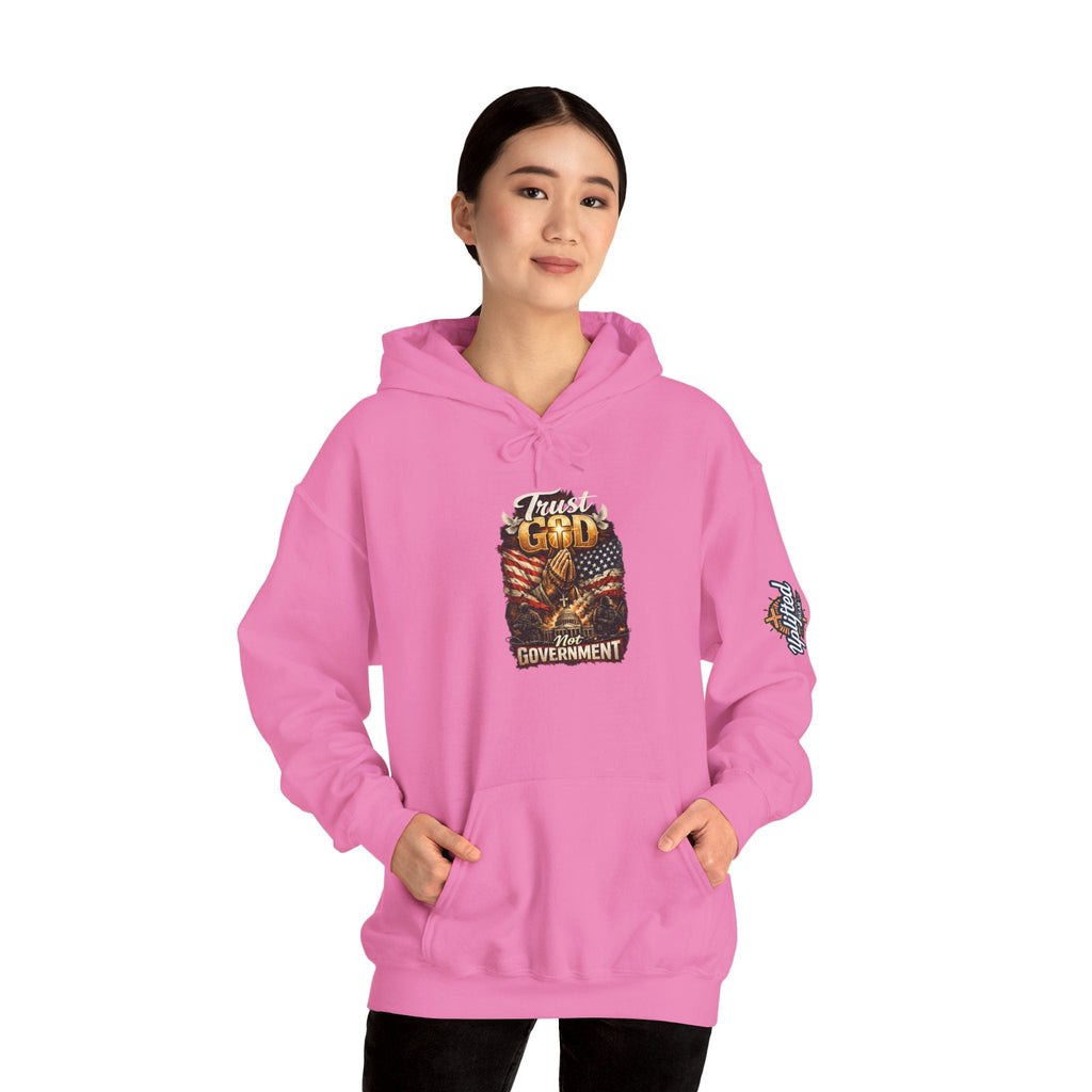 Trust God Not Government Hoodie — Vintage Patriotic Christian Hoodie Printify