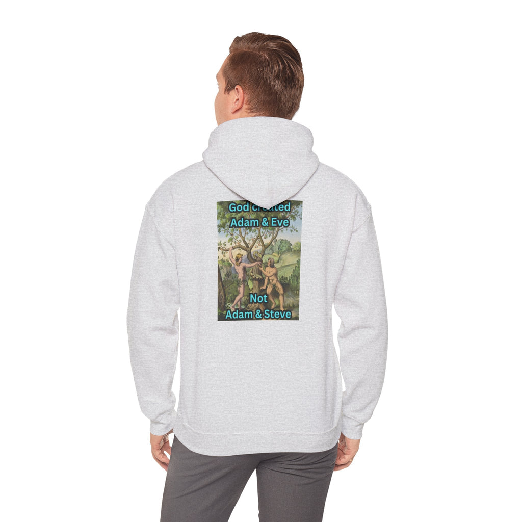 God Created Adam and Eve Hoodie – Biblical Truth Christian Hoodie for Unshakable Faith Printify