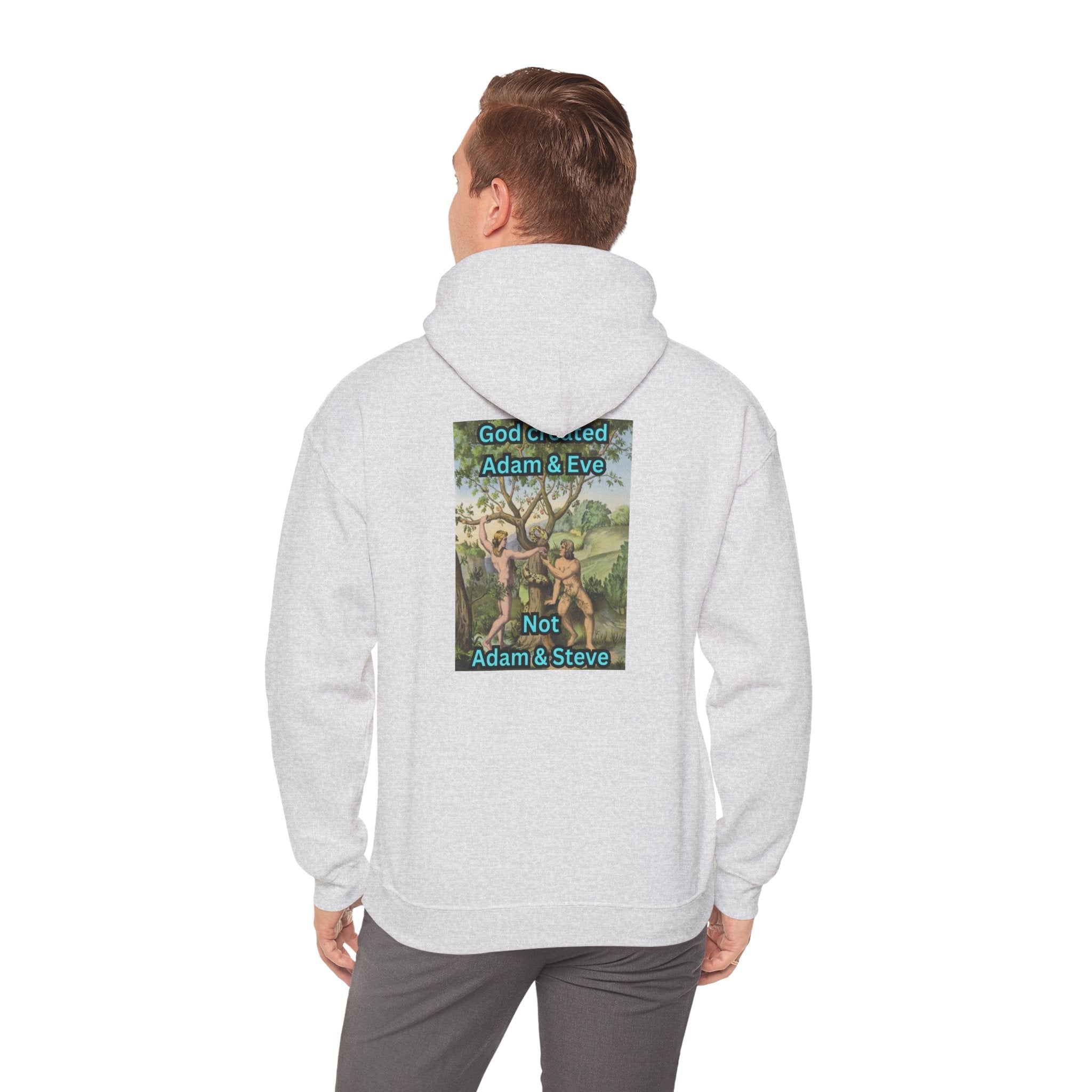 God Created Adam and Eve Hoodie – Biblical Truth Christian Hoodie for Unshakable Faith Printify