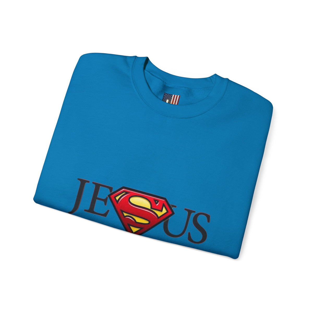 Jesus Is My Superhero Crewneck Sweatshirt Printify