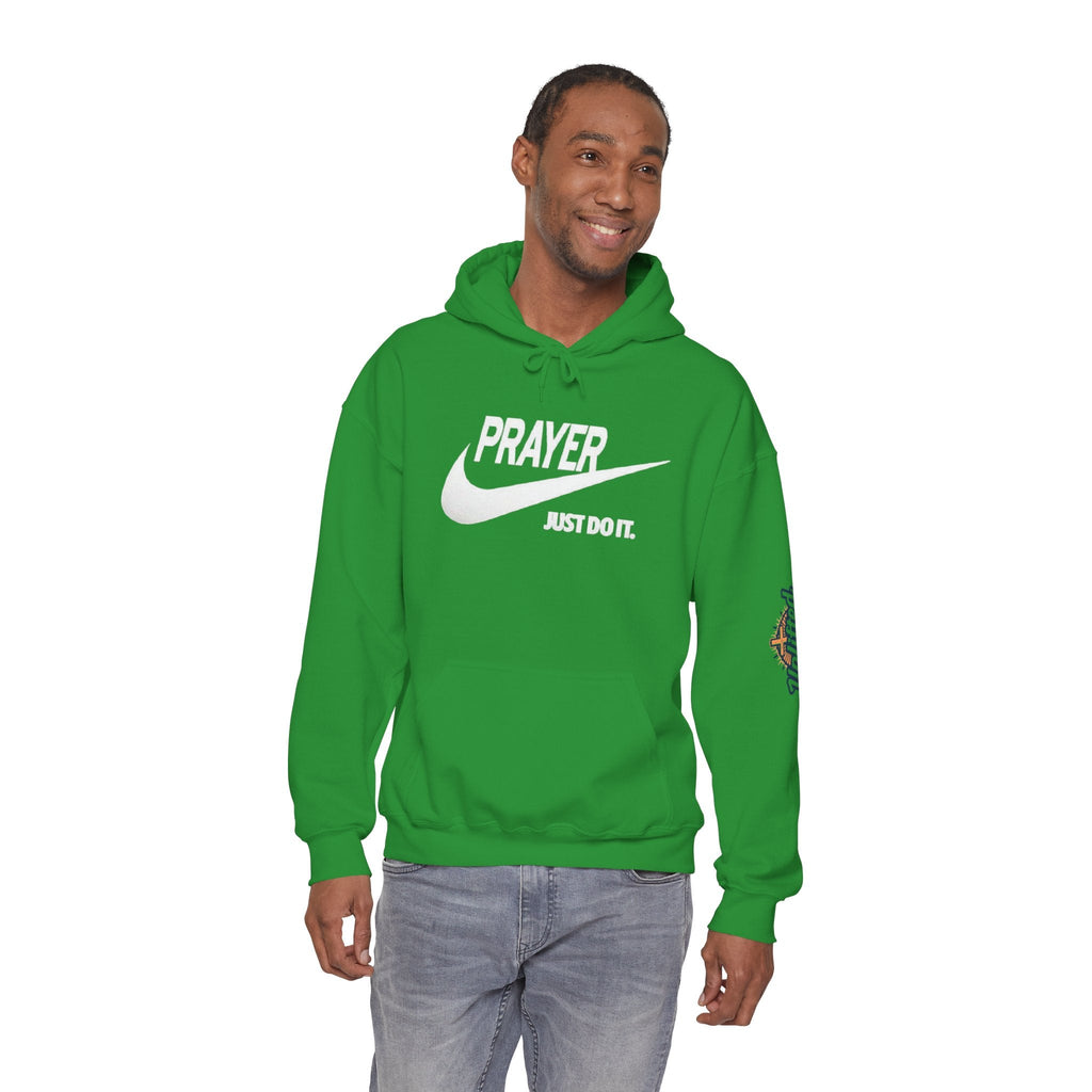 Prayer Just Do It Hoodie - Funny Christian Nike Parody Hoodie - Faith Gear Printify