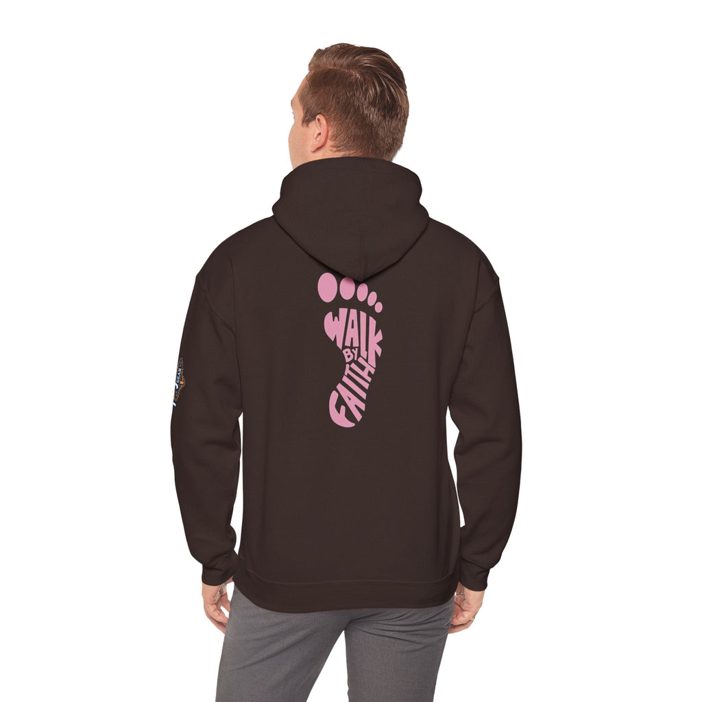 Walk By Faith Footprint Hoodie Printify