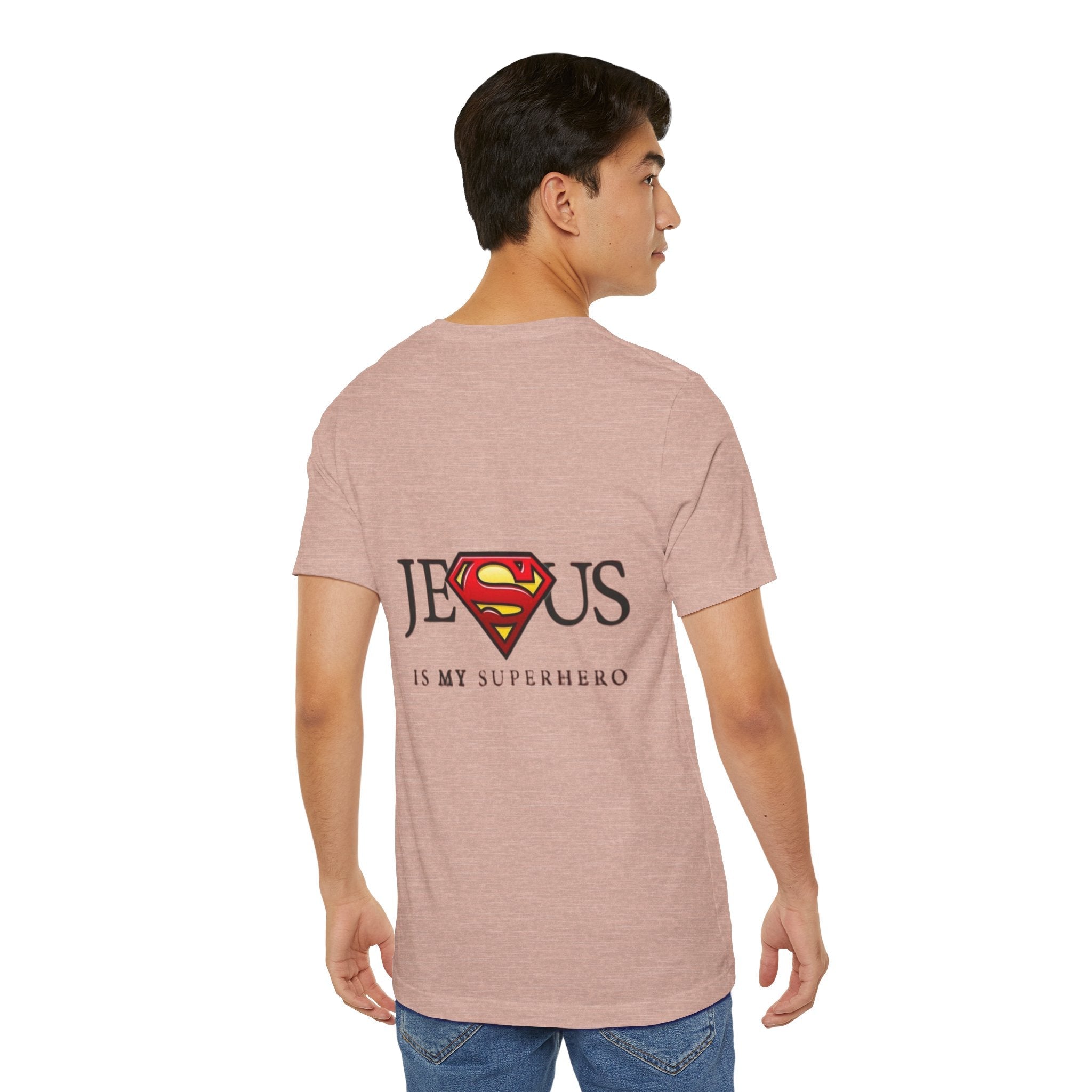 Jesus Is My Superhero T-Shirt — Faith-Based Superman-Inspired Tee Printify