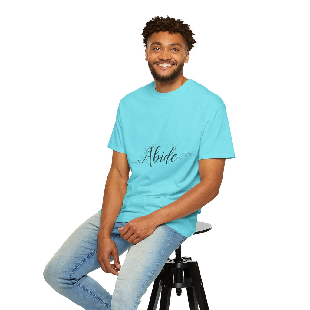 Abide in the Lord T-Shirt – Vine Design Christian Tee for Faithful Hearts Printify
