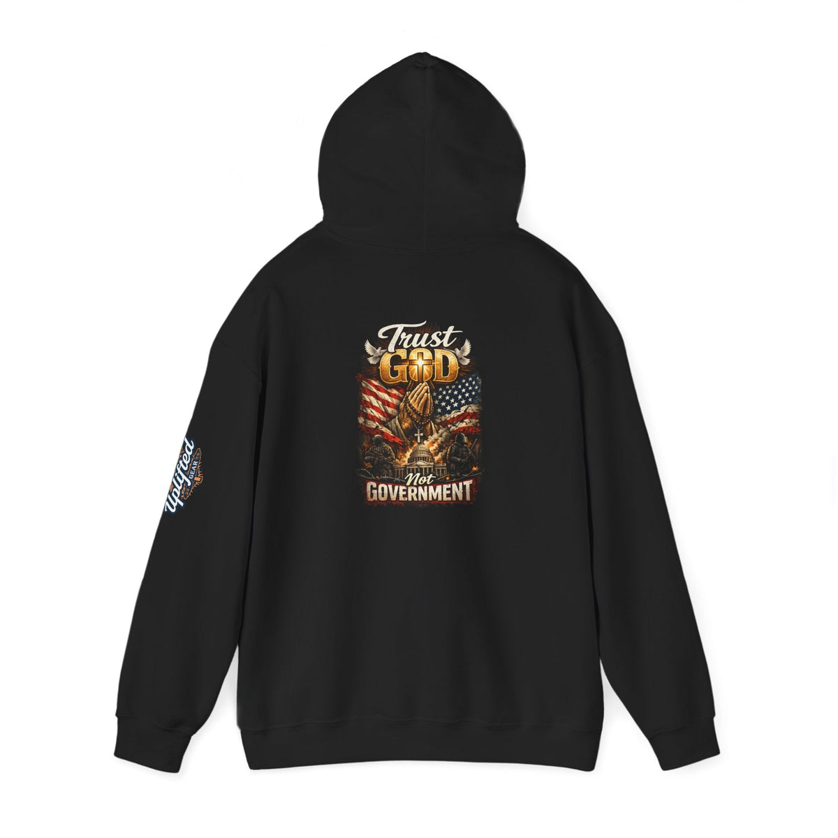 Trust God Not Government Hoodie — Vintage Patriotic Christian Hoodie Printify