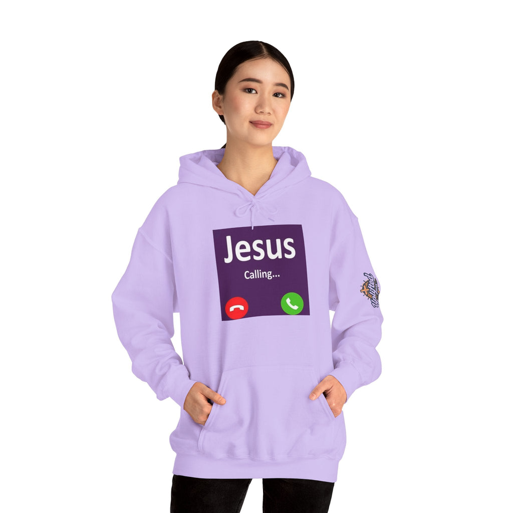 Jesus Calling Hoodie – Funny Cell Phone Screen Christian Sweatshirt for Divine Connection & Faith Humor Printify