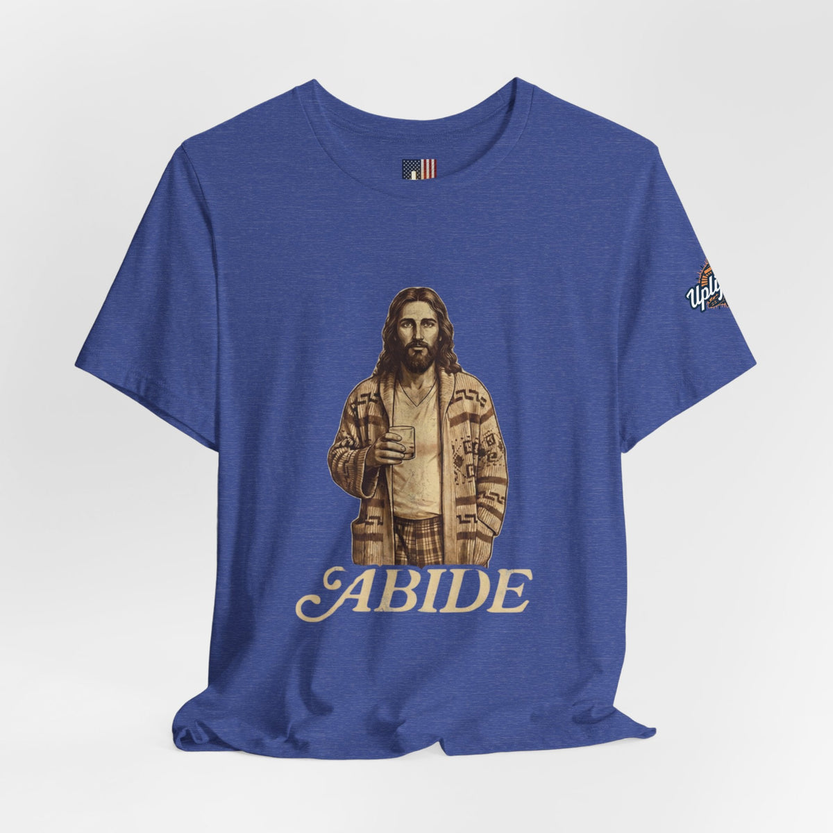 Abide Vintage Jesus Tee — "The Dude" Graphic Christian T-Shirt Printify