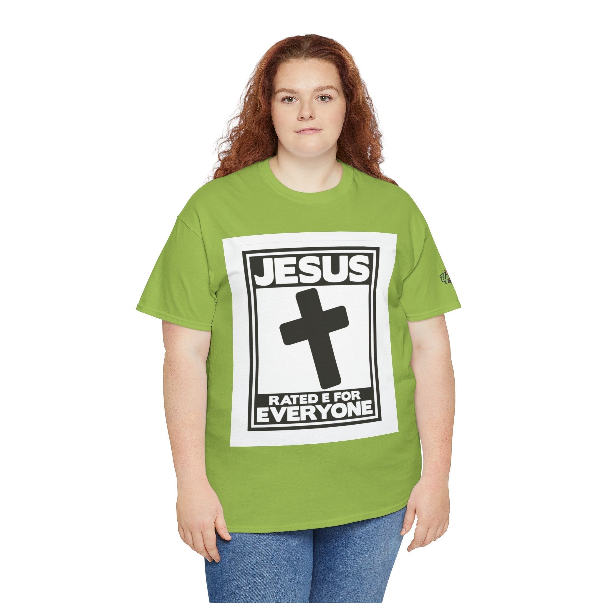 Jesus, Rated E for Everyone T-shirt - Gamer Faith T-shirt - Christian Video Game Parody Printify