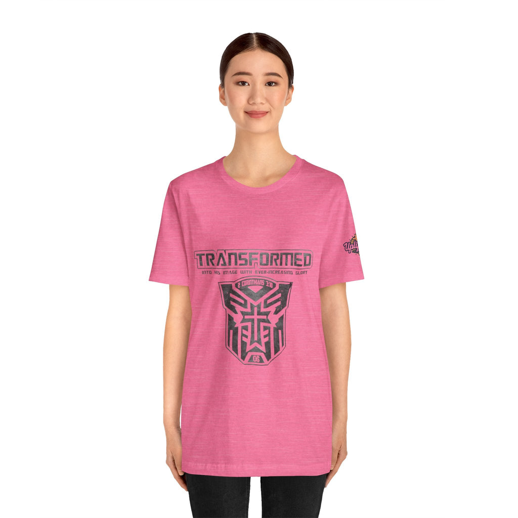 Transformer Logo Christian T-shirt | 2 Corinthians 3:18 Bible Verse T-shirt Printify