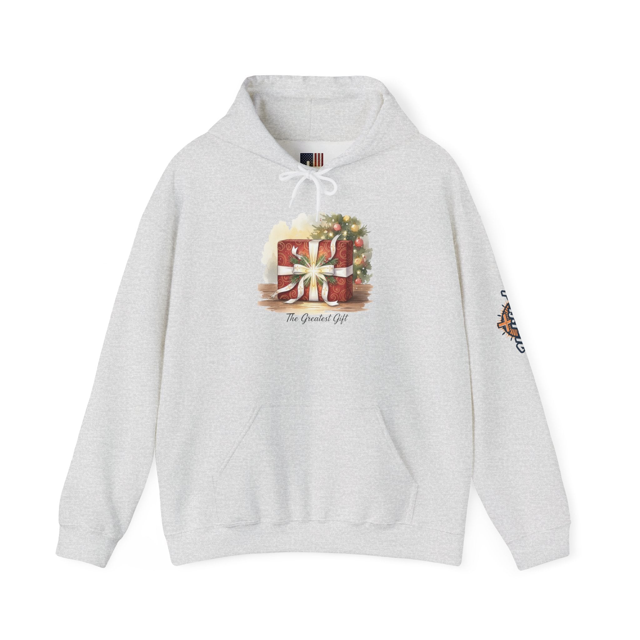 The Greatest Gift Hoodie – Cross Bow Present Christian Hoodie for Christmas Salvation & Eternal Faith Printify