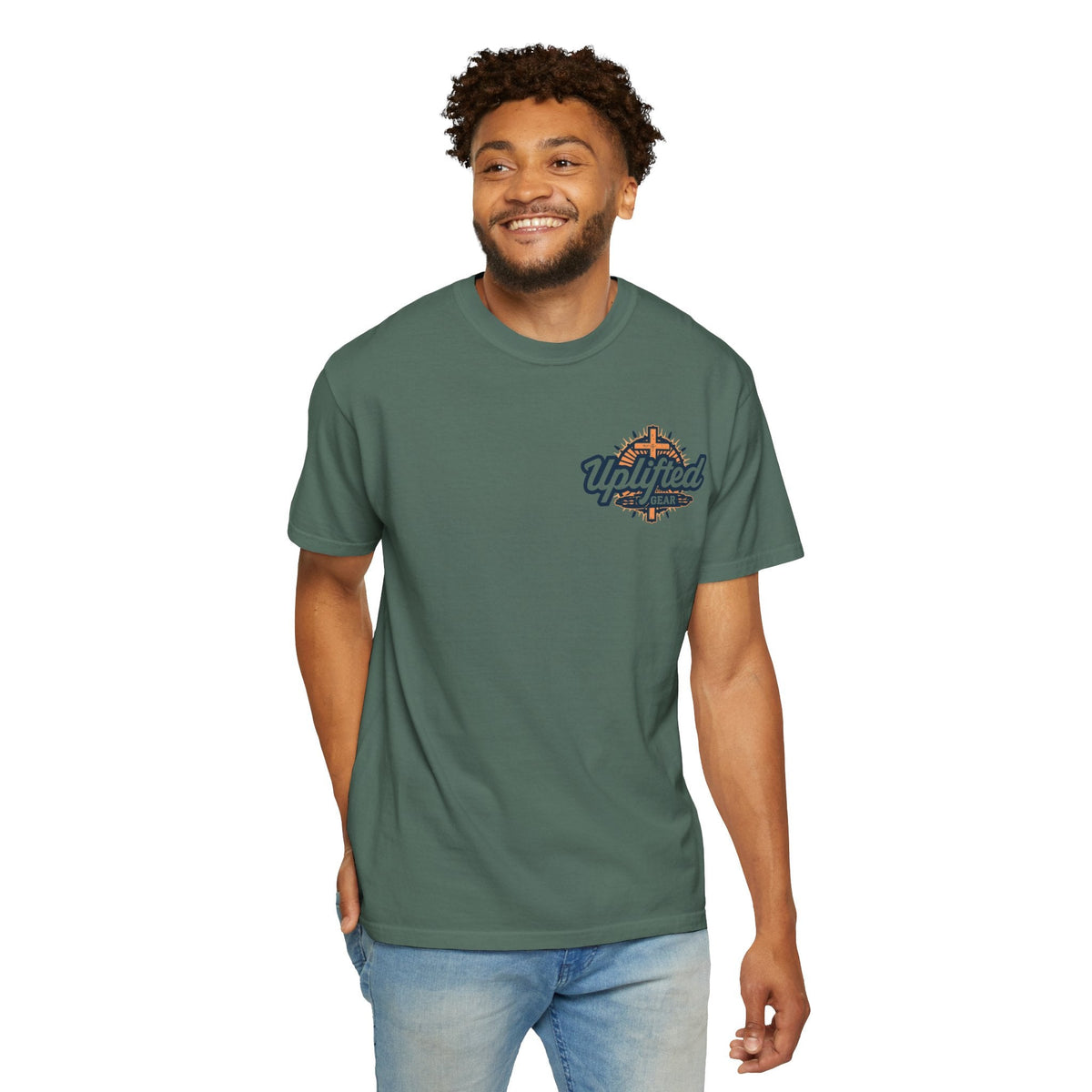 ✨ Chosen. Loved. Redeemed. – Elegant Christian T-Shirt | Gold Foil Faith Tee | Subtle Cross & Heart Design | Inspirational Bible Verse Apparel by Uplifted Gear Printify