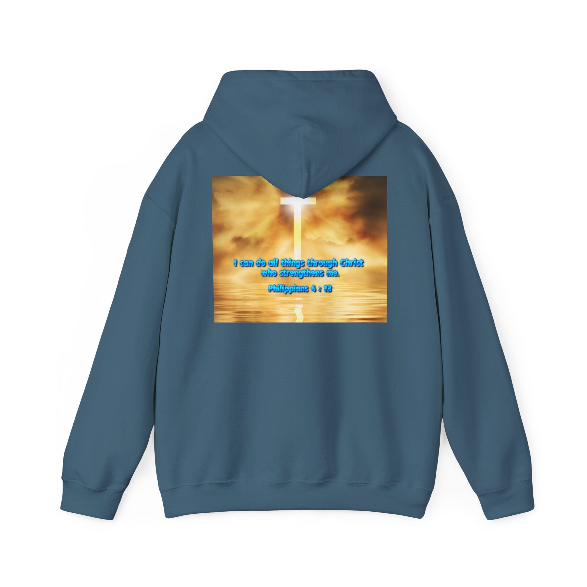 Bible Verse Unisex Heavy Blend™ Hooded Sweatshirt - Philippians 4 : 13 Printify