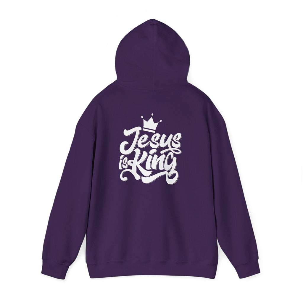Jesus is King Hoodie – Bold Crown & Cross Christian Sweatshirt for Eternal Reign & Cozy Faith Printify