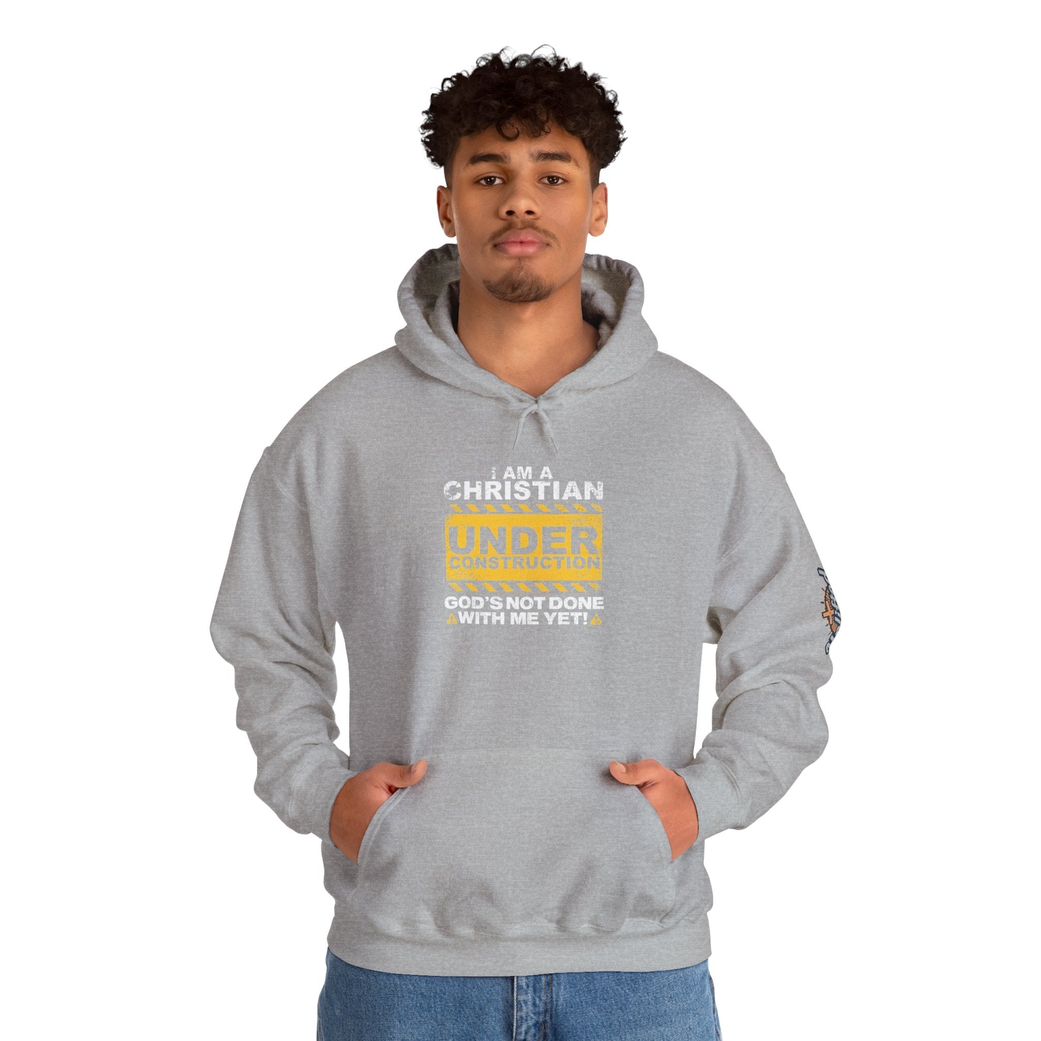 Christian Under Construction Hoodie | God Is Not Done With Me Yet Hoodie Printify