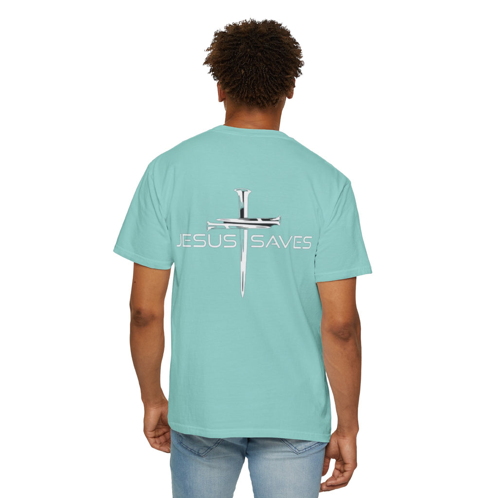 Jesus Saves T-shirt – 3 Nails Crucifix Cross Christian T-shirt for Redemption Faith & Bold Salvation
