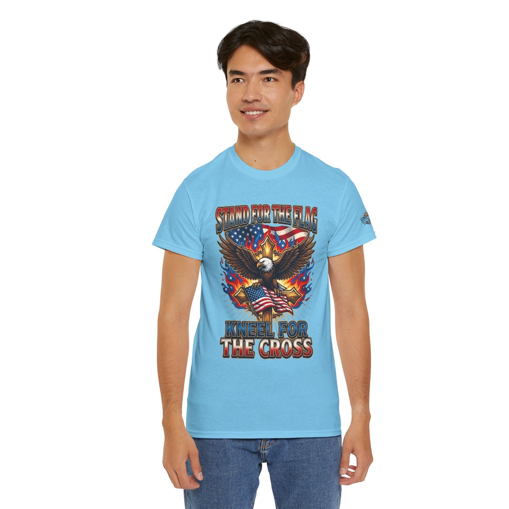 Stand for the Flag Kneel for the Cross T-shirt | Patriotic Eagle T-shirt Printify