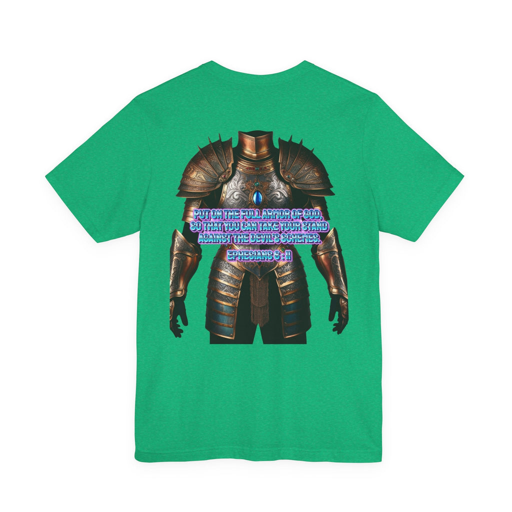 Religious Graphic Tee with Armor Of God Design Unisex Jersey Short Sleeve Tee Printify