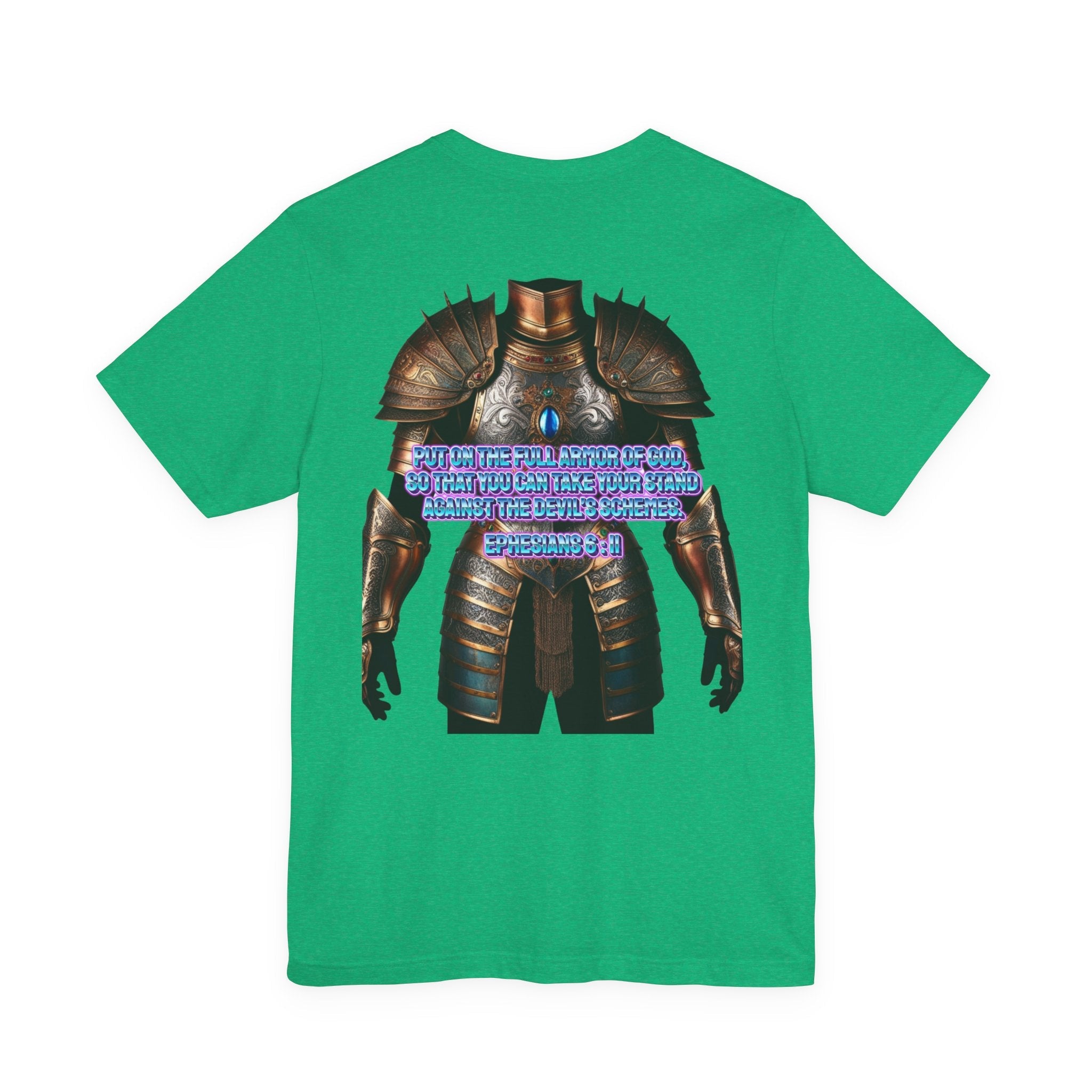 Religious Graphic Tee with Armor Of God Design Unisex Jersey Short Sleeve Tee Printify