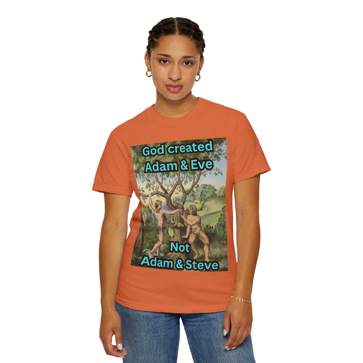 God Created Adam and Eve T-Shirt – Biblical Truth Christian Tee for Bold Faith Printify