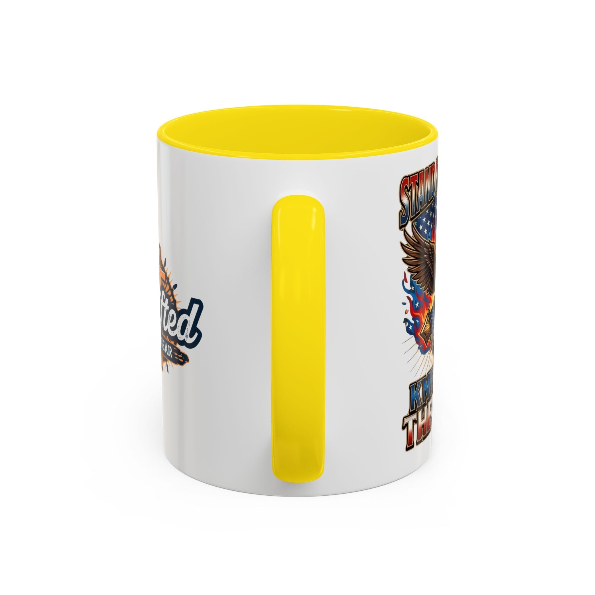Patriotic Eagle Coffee Mug — "Stand for the Flag, Kneel for the Cross" (11/15oz) Printify