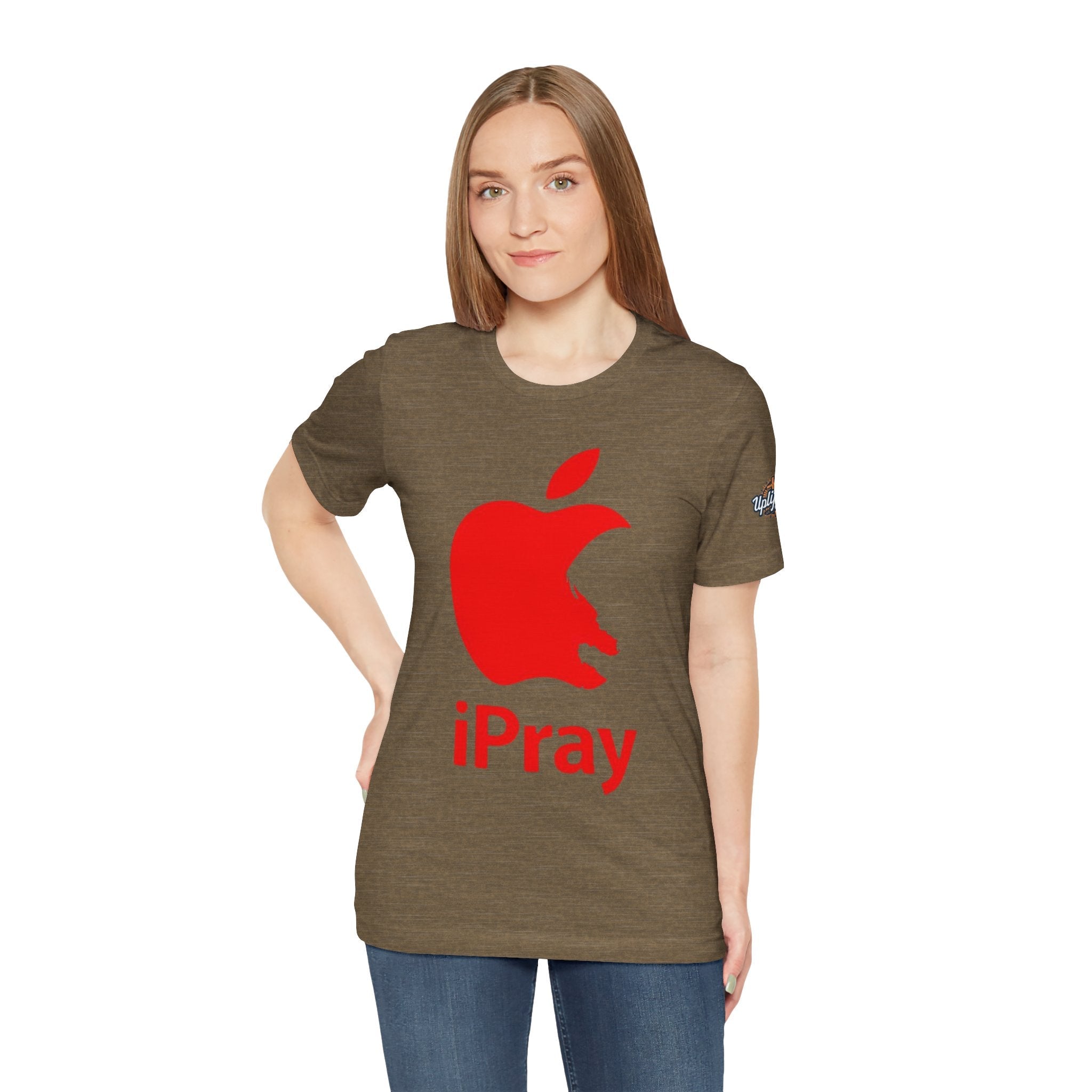 iPray Red Apple Christian T-Shirt — Faith Graphic Tee Printify