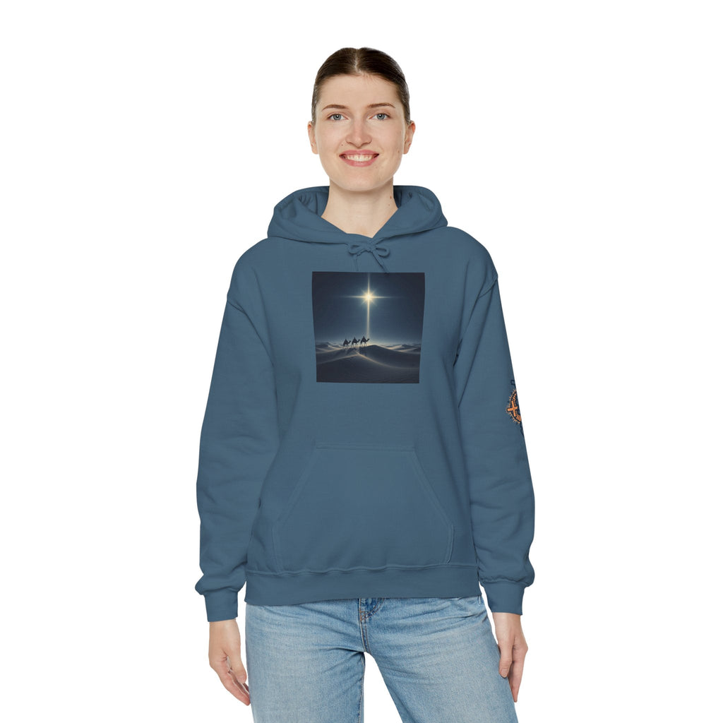 3 Wise Men Hoodie – Magi Camels Nativity Journey Christian Christmas Sweatshirt for Epiphany Faith & Holy Night Printify