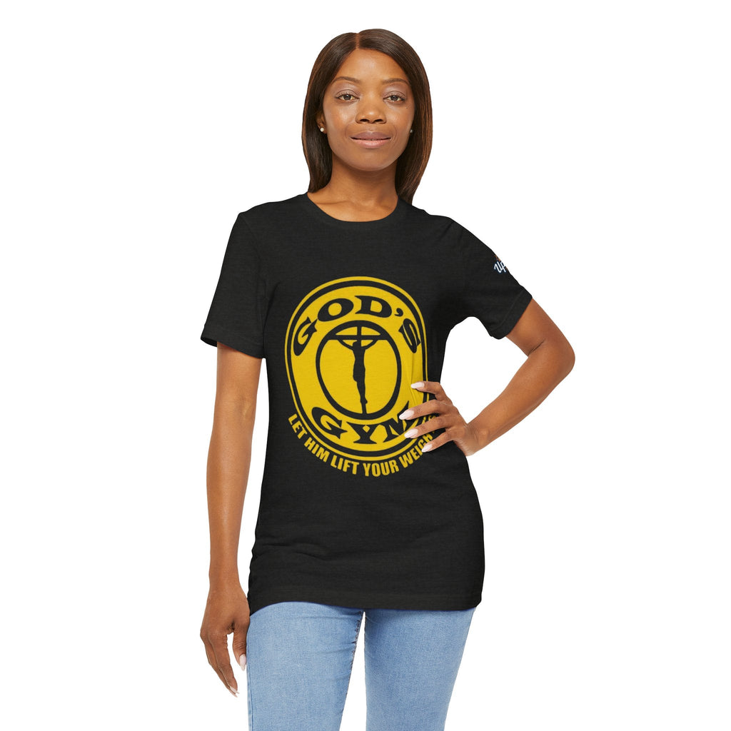 God's Gym T-Shirt — "Let Him Lift Your Weights" Christian Fitness Tee Printify