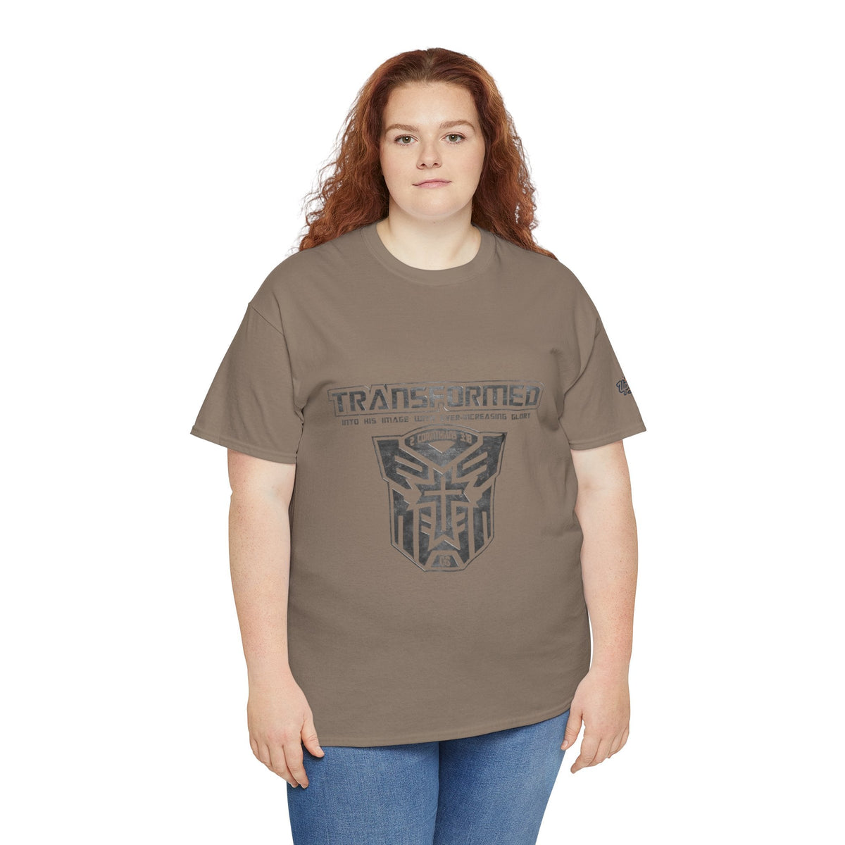 Transformer Logo Christian T-shirt | 2 Corinthians 3:18 Bible Verse T-shirt Printify