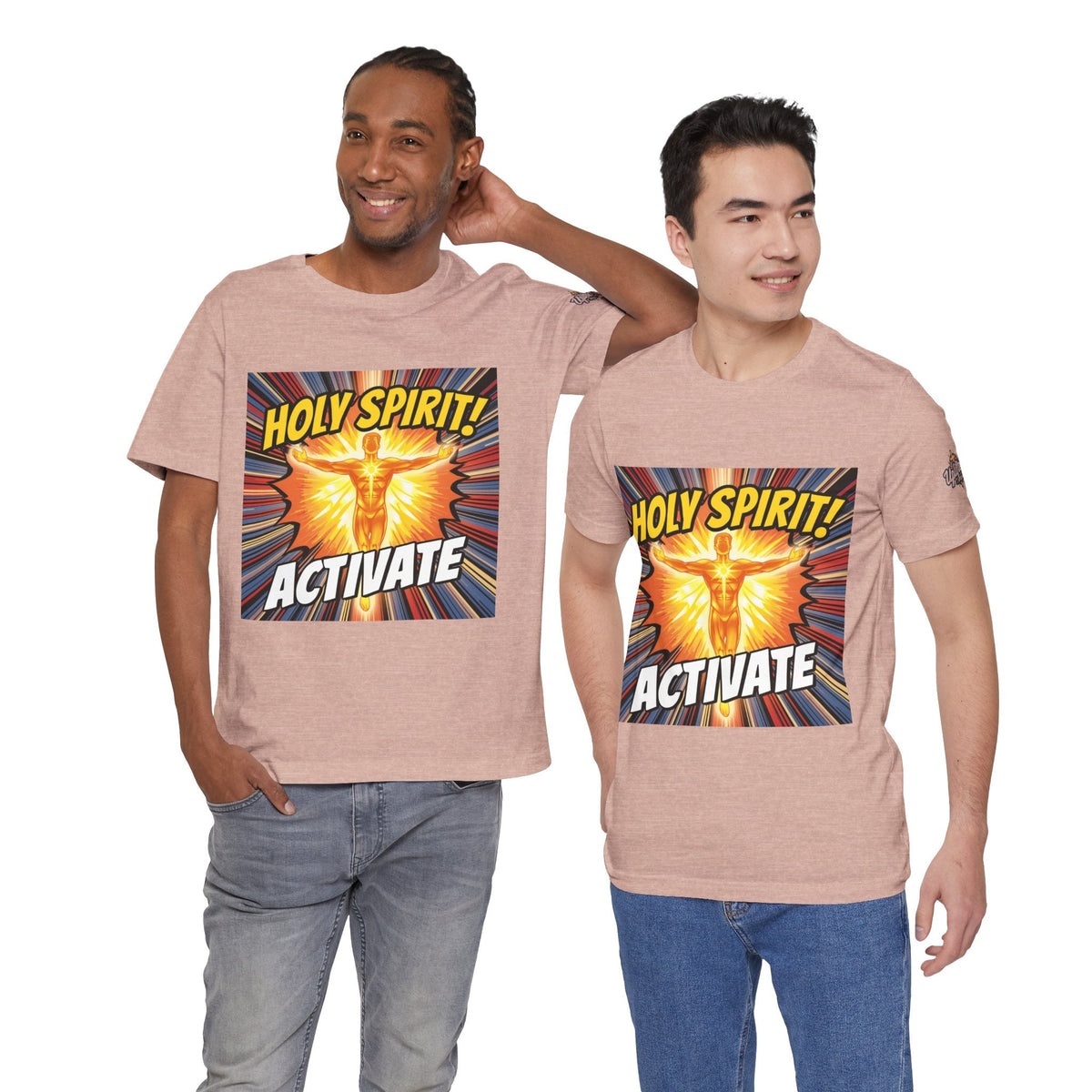 Holy Spirit Activate T-shirt – Superhero Christian T-shirt with Vibrant Power-Up Design for Faith-Fueled Boldness Printify