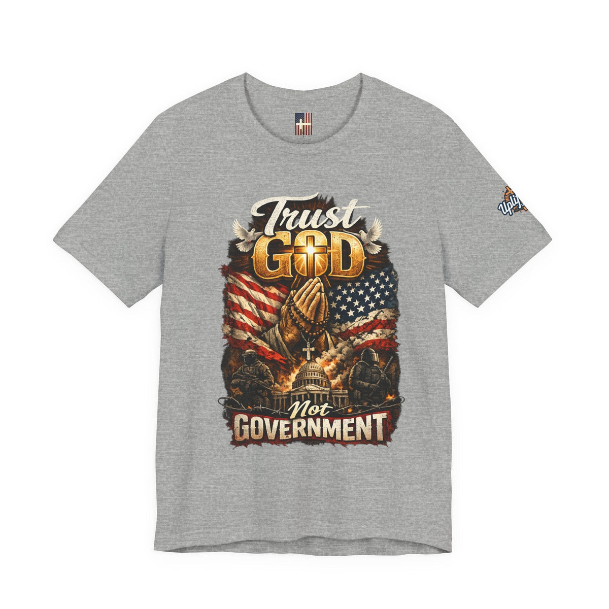 Trust God Not Government T-Shirt — Vintage Patriotic Christian Tee Printify