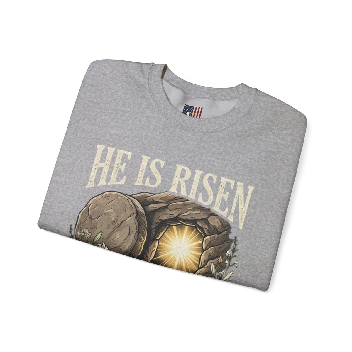 He Is Risen Sweatshirt — Jesus Christ Resurrection Easter Sweatshirt Printify