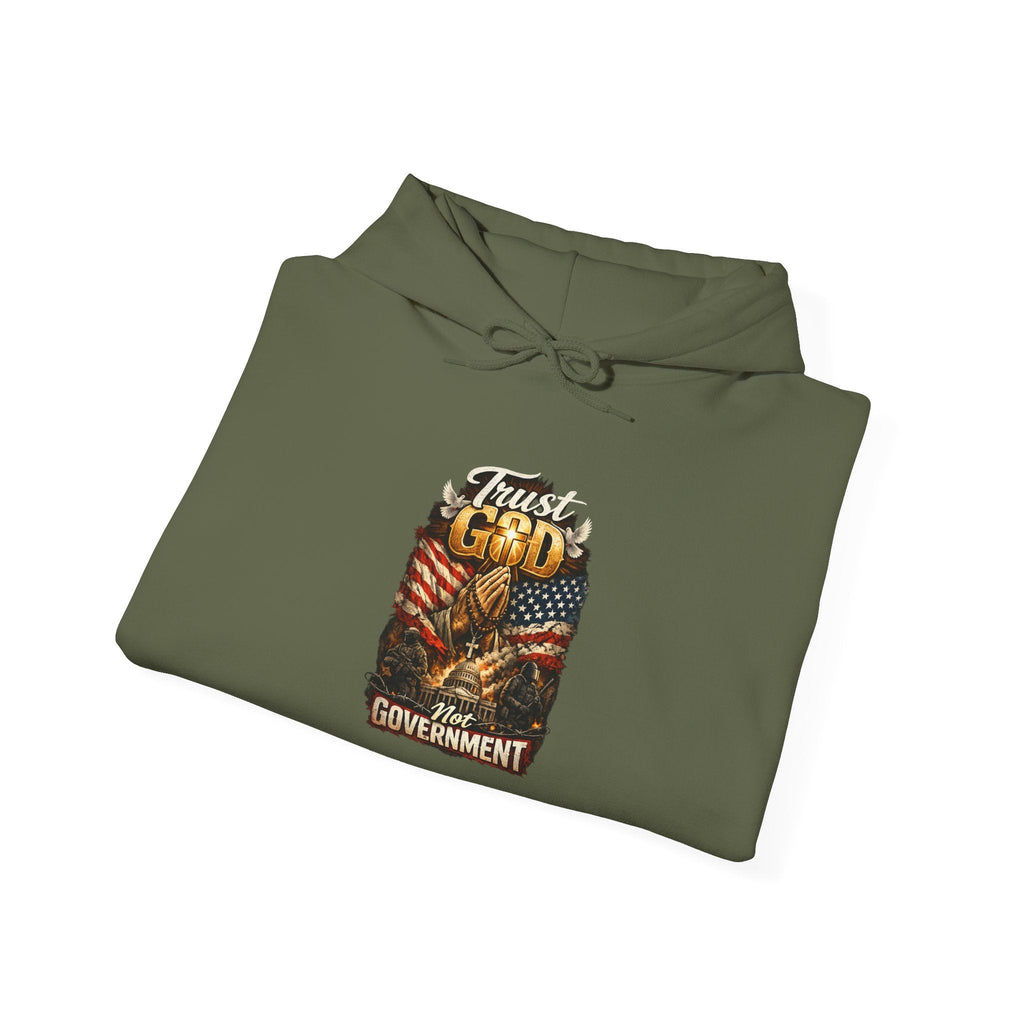 Trust God Not Government Hoodie — Vintage Patriotic Christian Hoodie Printify