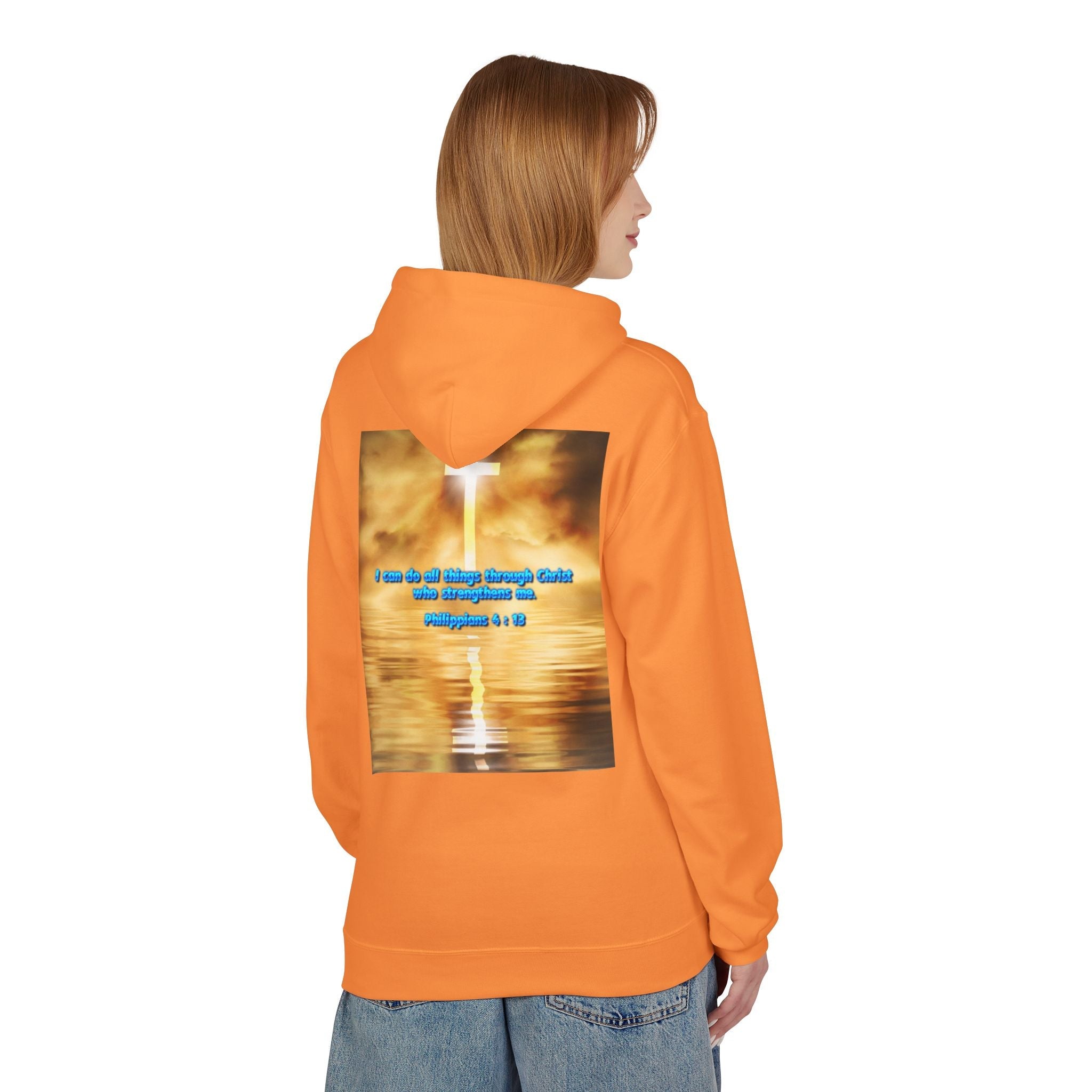 Hoodie - Philippians 4 : 13 Bible Verse Religious Design Printify