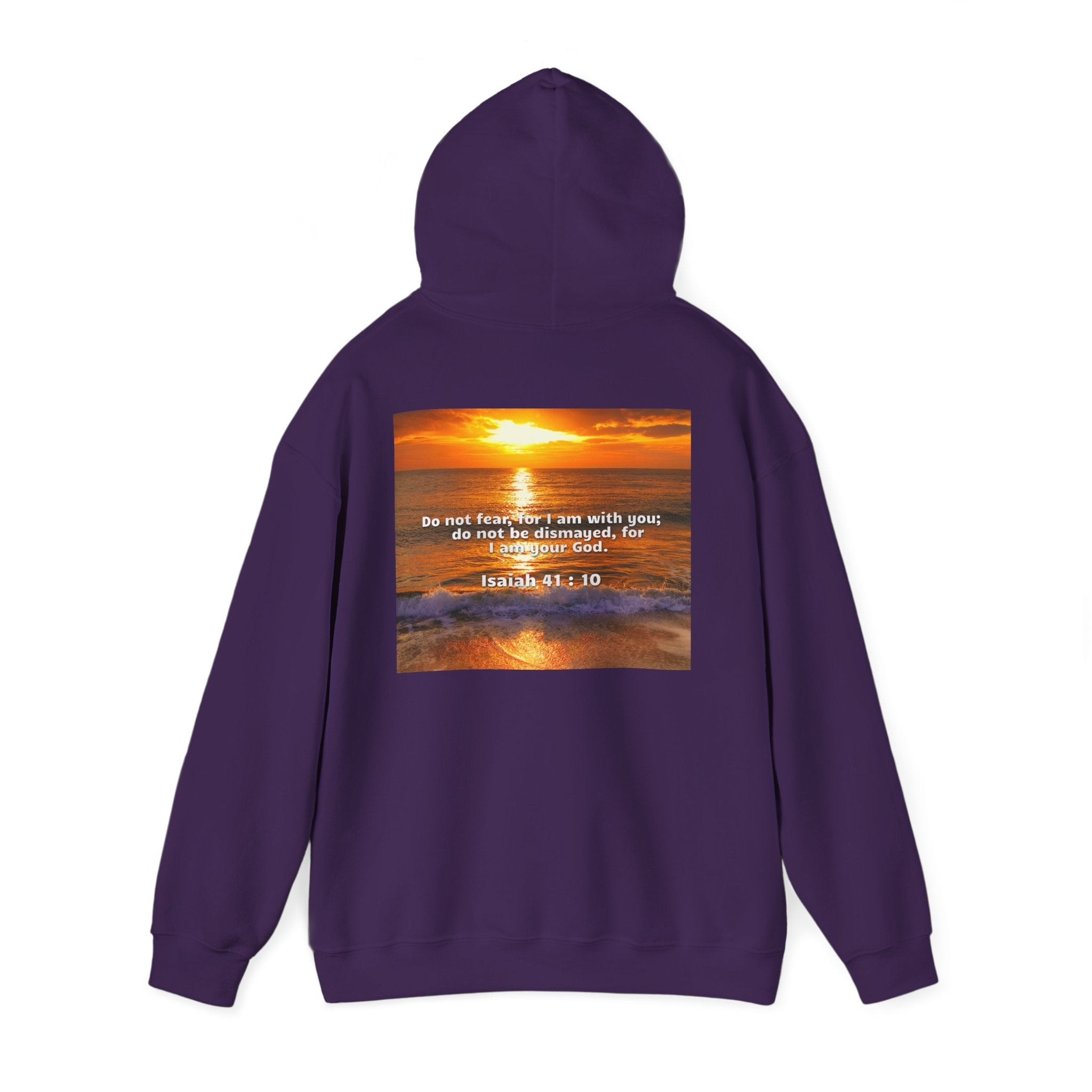 Bible Verse Unisex Heavy Blend™ Hooded Sweatshirt - Isaiah 41 : 10 Printify