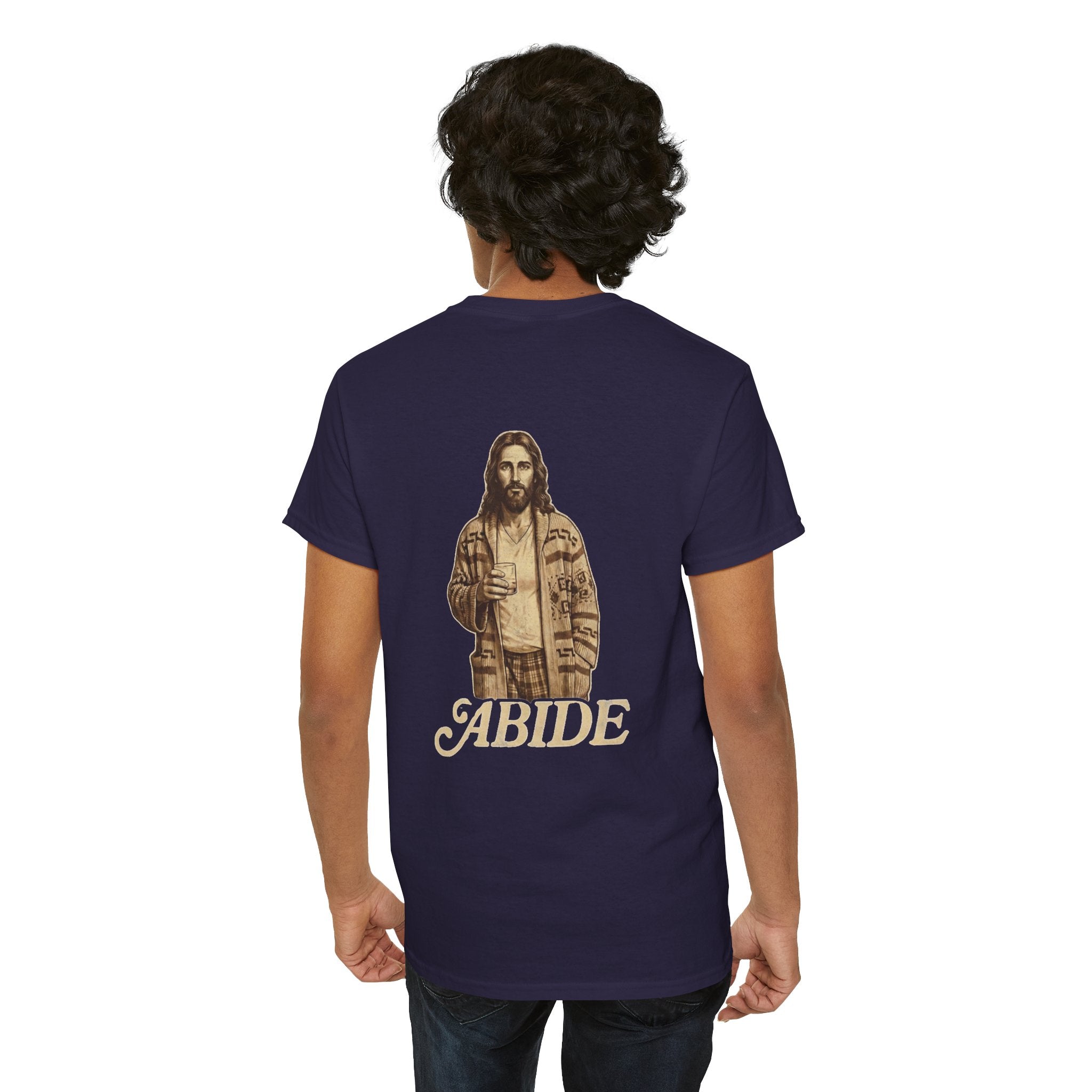 Abide Vintage Jesus Tee — "The Dude" Graphic Christian T-Shirt Printify