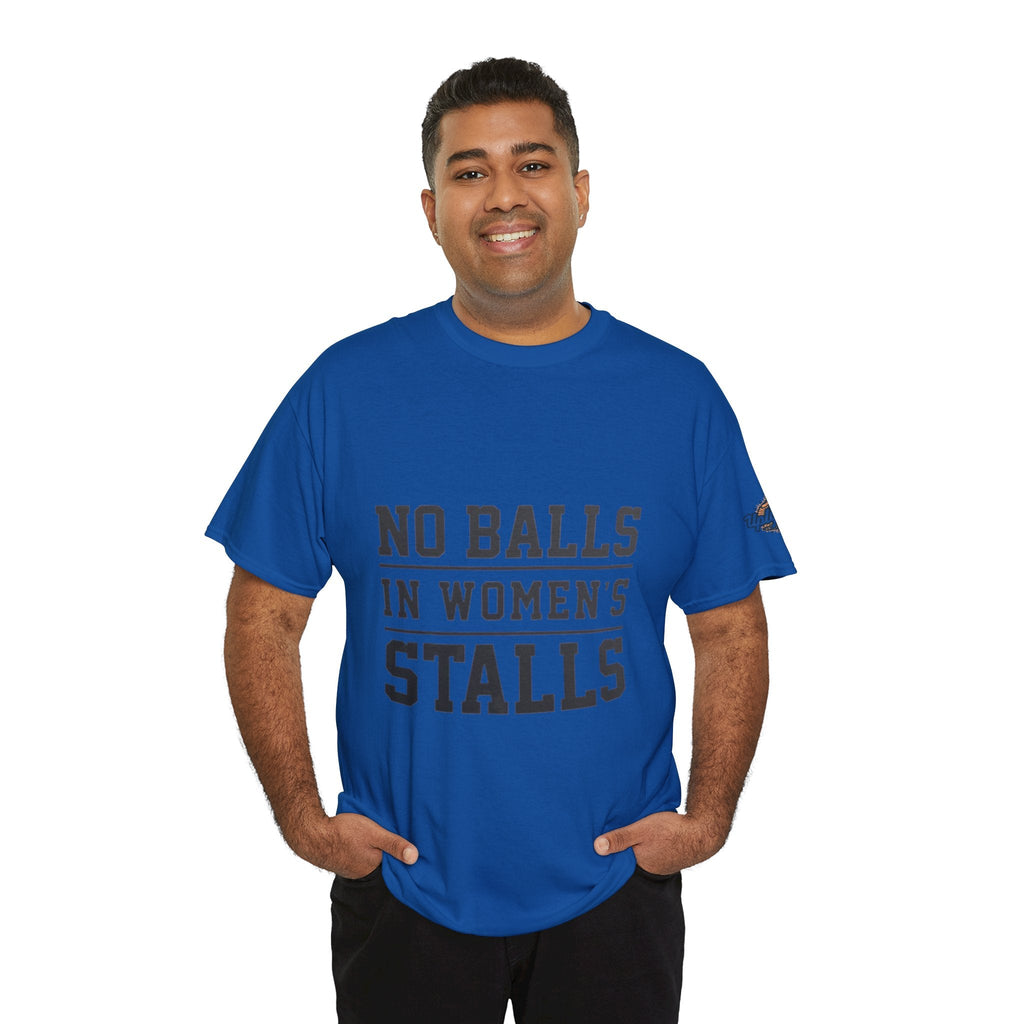 No Balls in Women's Stalls Retro Protest T-Shirt Printify