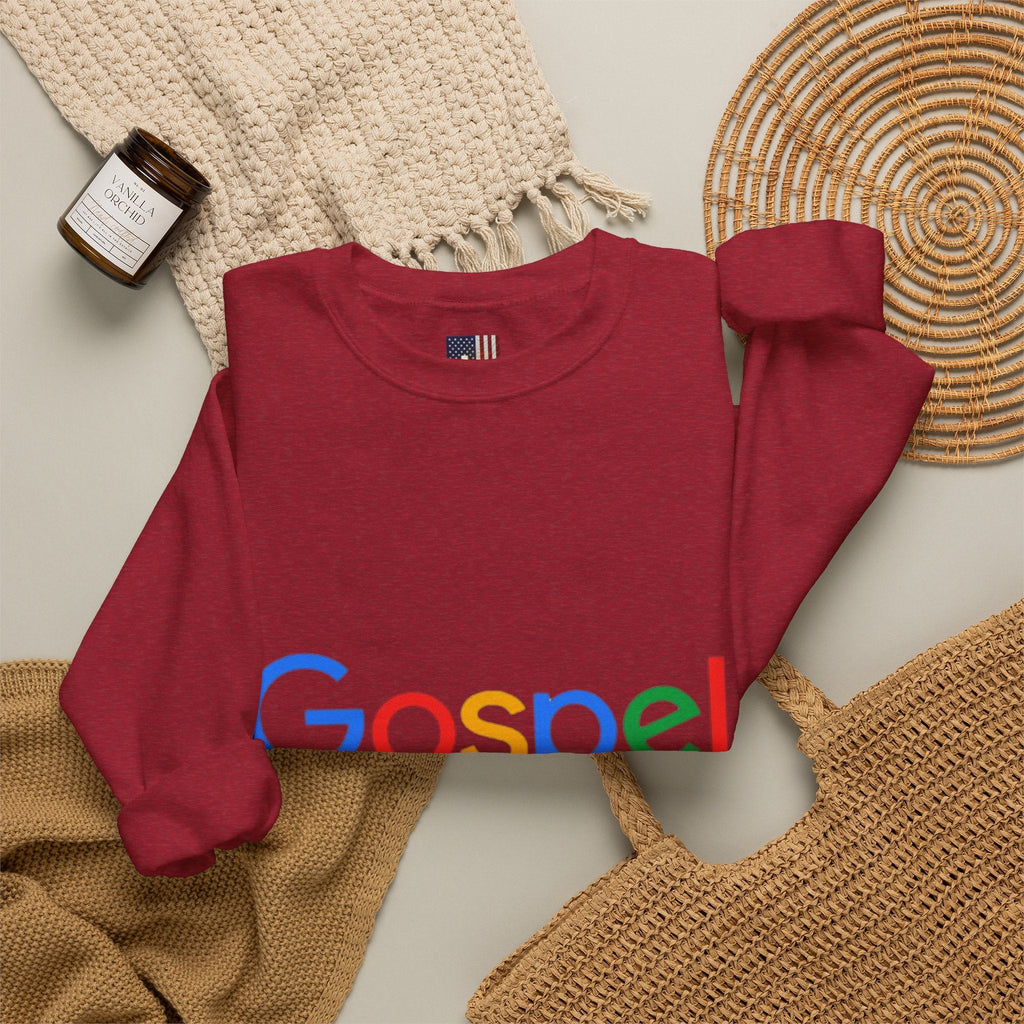 Gospel Graphic Sweatshirt — "Gospel" Colorful Logo Christian Sweatshirt Printify