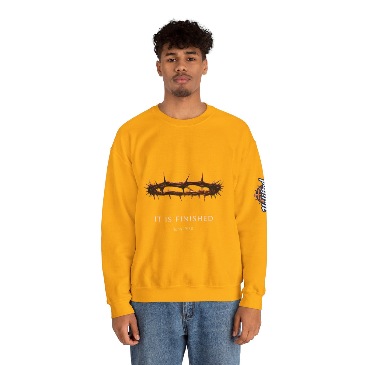 It Is Finished Crown of Thorns Sweatshirt — Christian John 19:30 Faith Sweatshirt Printify