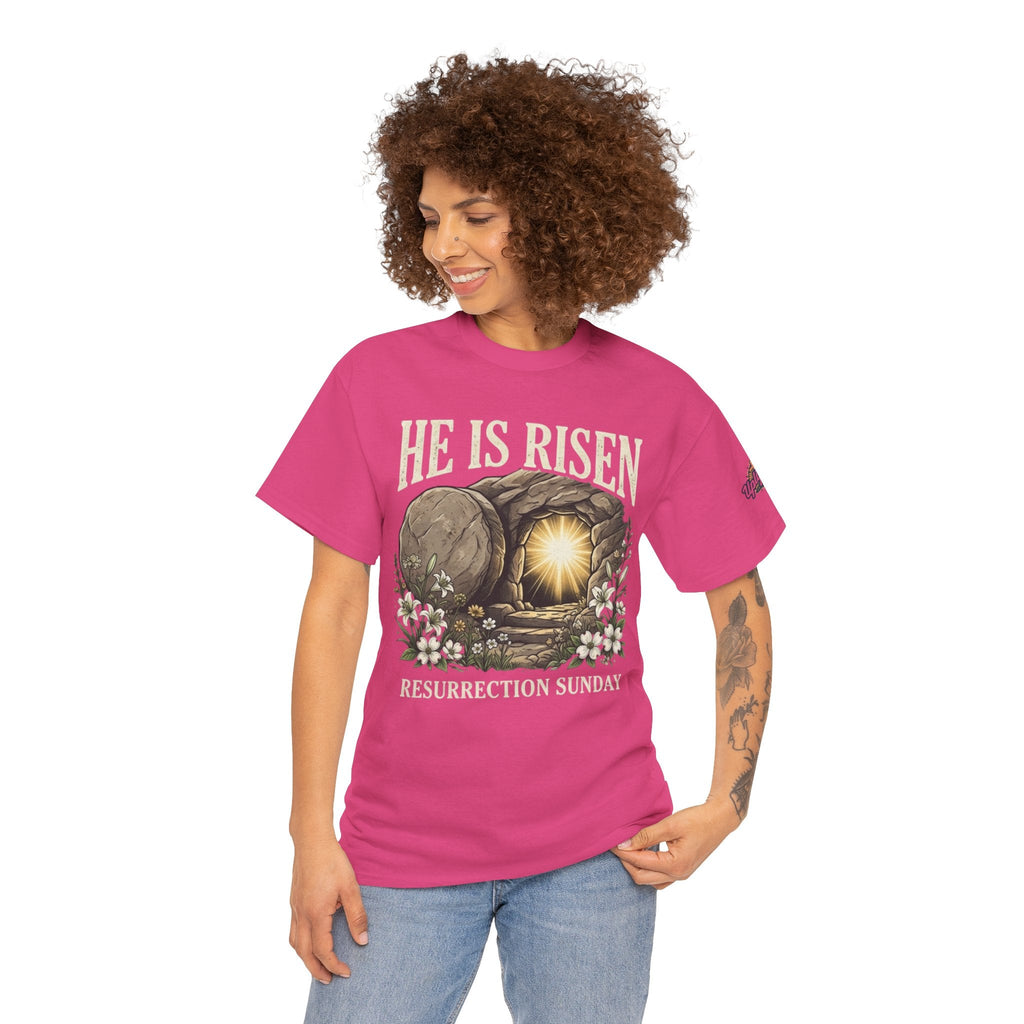 He Is Risen T-Shirt — Jesus Christ Resurrection Easter Tee Printify
