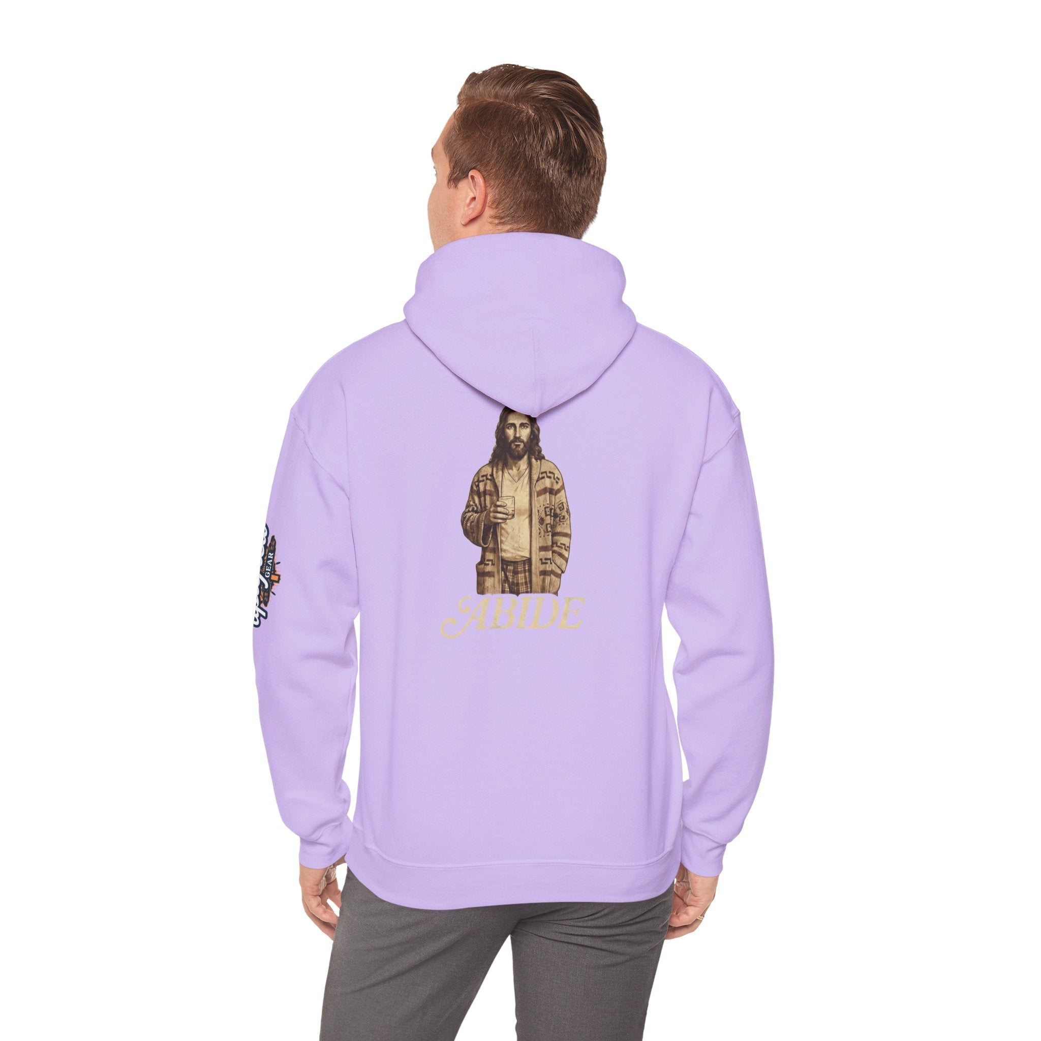 Abide Jesus Hoodie — Vintage 'The Dude' Religious Graphic Hoodie Printify