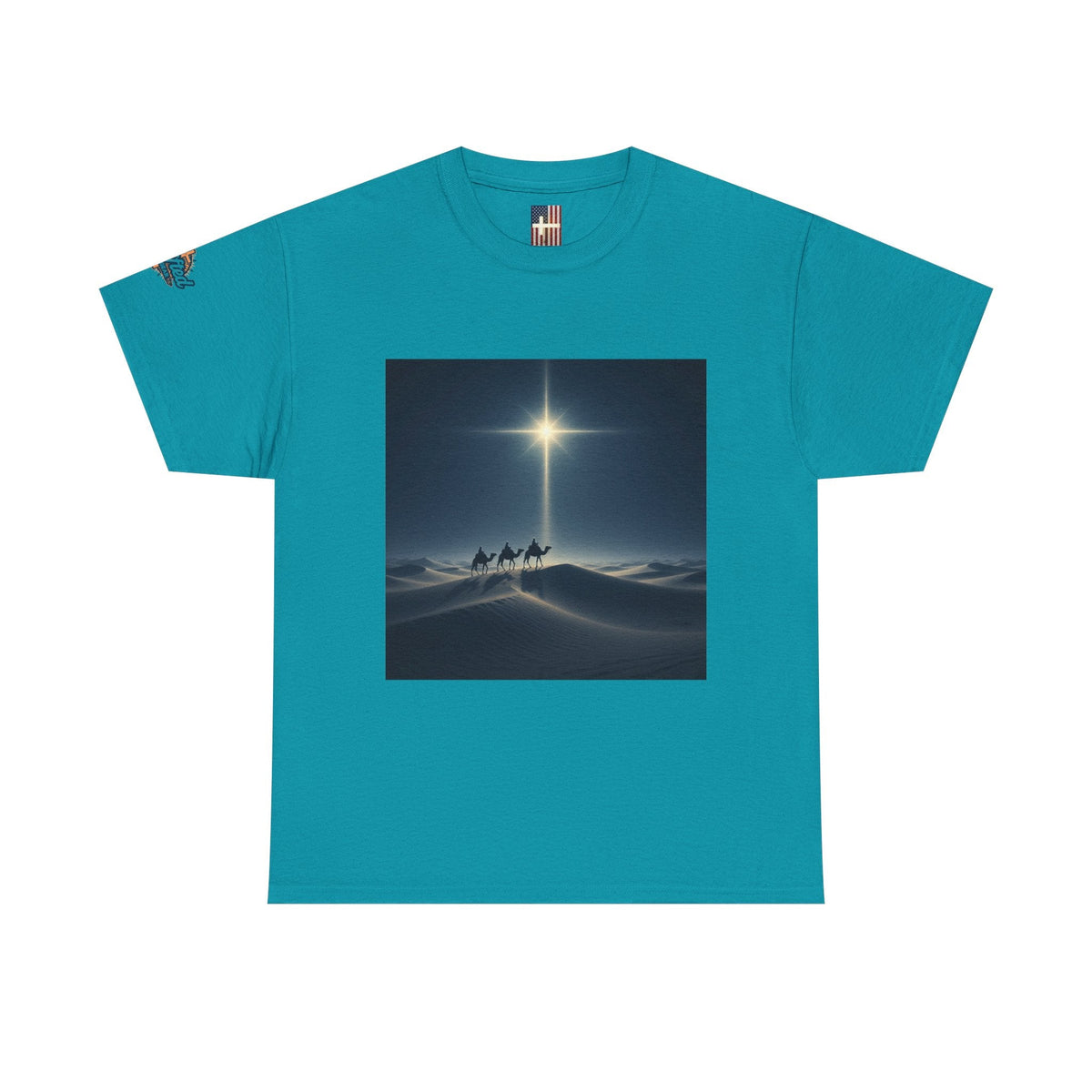 3 Wise Men T-shirt – Magi Camels Nativity Journey Christian Christmas T-shirt for Epiphany Faith & Holy Night Printify