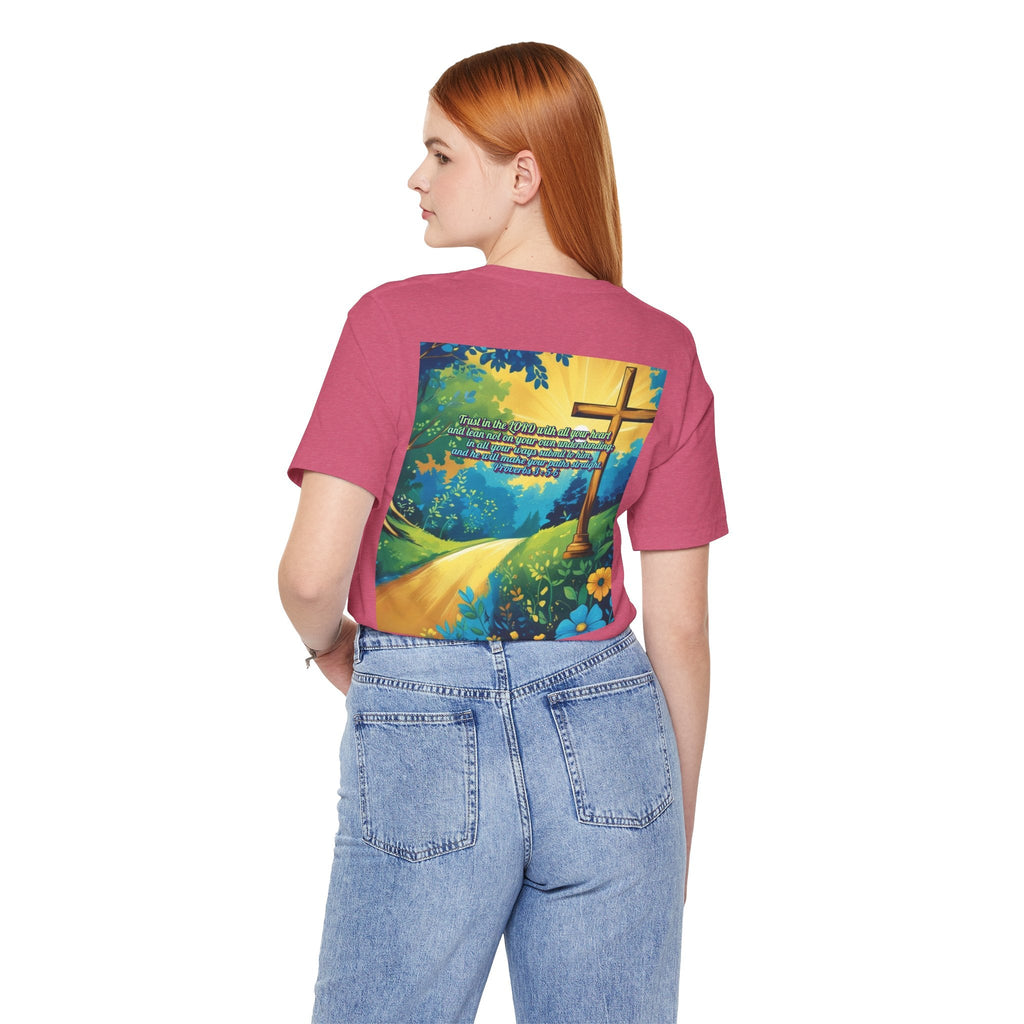 Trust in The Lord Proverbs 3:5-6 Biblical Design Unisex Jersey Short Sleeve Tee Printify