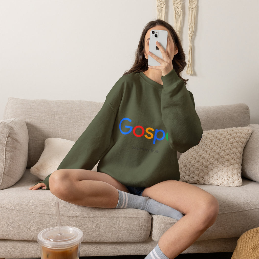 Gospel Graphic Sweatshirt — "Gospel" Colorful Logo Christian Sweatshirt Printify