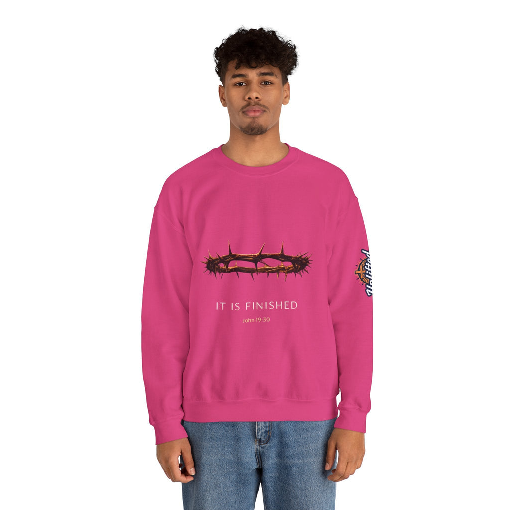 It Is Finished Crown of Thorns Sweatshirt — Christian John 19:30 Faith Sweatshirt Printify