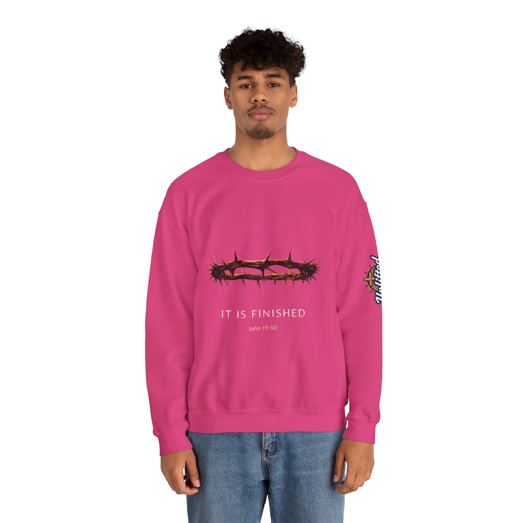 It Is Finished Crown of Thorns Sweatshirt — Christian John 19:30 Faith Sweatshirt Printify